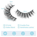 DYSILK Lashes Pack -10 Pairs 6D 12mm Faux Eyelashes - Mink Lashes Natural D Curl Reusable False Eyelashes Fake Eyelashes Soft