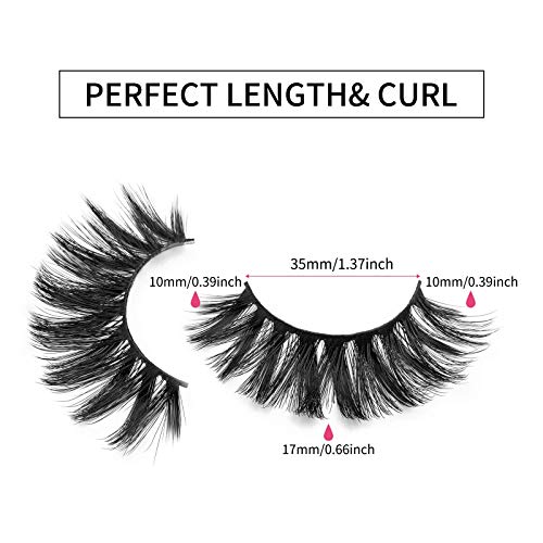 DYSILK False Eyelashes -10 Pairs 6D 17mm Faux Lashes Pack - Mink Eyelashes Wispy Fluffy Reusable Cat Eye Lashes 17MM Eyelashes Lashes Natural Look Fake Soft Extension