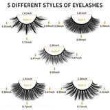 DYSILK False Eyelashes Fake Lashes - 5 Pairs 6D Lashes Mink Eyelashes 5 Styles Mixed - Fluffy Lashes Reusable Fake Eyelashes Wispy Mink Lash Natural Look| 008 15mm-18mm