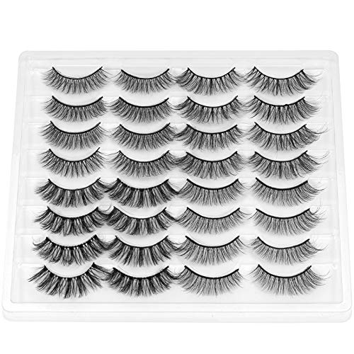 DYSILK Mink Lashes Fake Eyelashes - 16 Pairs 6D Lash 4 Styles Mixed Long Faux Fluffy Crossed Dramatic Look - False Lashes Soft Reusable Handmade Wispy Eyelashes| No Glue