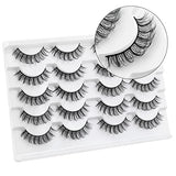 DYSILK 10 Pairs Lashes Faux Mink Eyelashes Russian Strip Lashes D Curl Wispy Fluffy Natural Look False Eyelashes Long Lashes Pack Mink Lashes Soft Reusable Eye Lashes | Natural 13mm