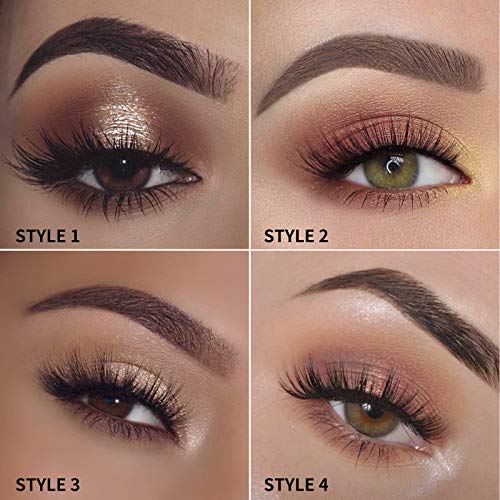 DYSILK False Lashes Mink - 16 Pairs 6D 4 Styles Mixed Lashes Faux Eyelashes Wispy Fluffy Natural Look - Fake Eyelashes Mink Lashes Soft Reusable Eye Lashes | 15mm 18mm