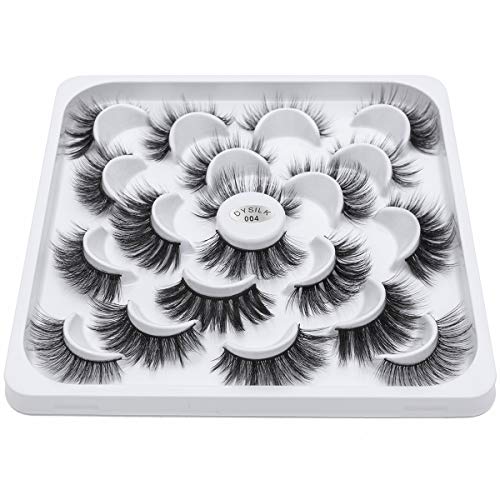 DYSILK Mink Lashes -10 Styles Mixed Pairs 6D Faux Lashes Pack - Lashes Natural Look Wispy Fluffy Cat Eye Reusable False Eyelashes