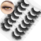 DYSILK Cat Eye Eyelashes - 7 Pairs 8D Faux Lashes - Mink Lashes Fluffy Wispy Natural Look False Eyelashes Long Lashes Pack Soft Reusable 3D Cat Eye 16mm